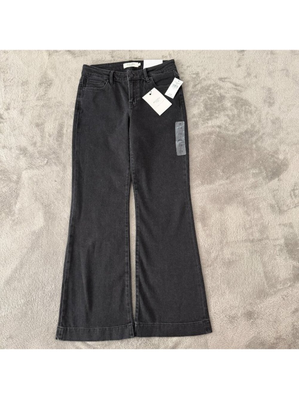 NWT The Buckle Hidden Los Angeles Carter Flare Jeans 27 Black Mid Rise Trouser